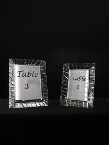Crystal Picture Frame Table Number Frame Centerpieces for Weddings and Events for Rental