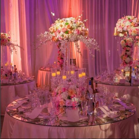 Alyssa Crystal Candelabra Centerpiece for Wedding and Event Rental